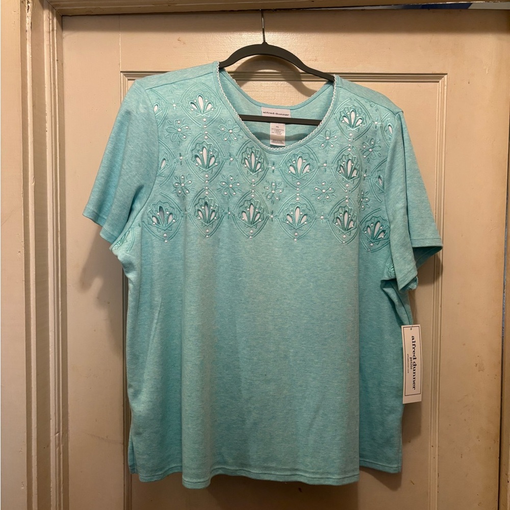 Alfred Dunner Aqua Petite Top